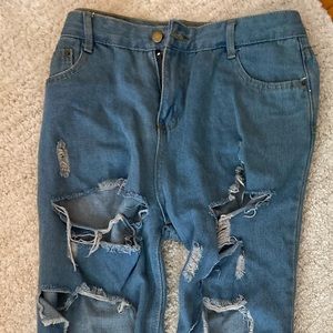 Distressed Mom Jeans